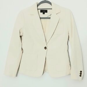 J. Crew Blazer Women's Size 0 Cream Corduroy Archie One Button Patch Pocket
